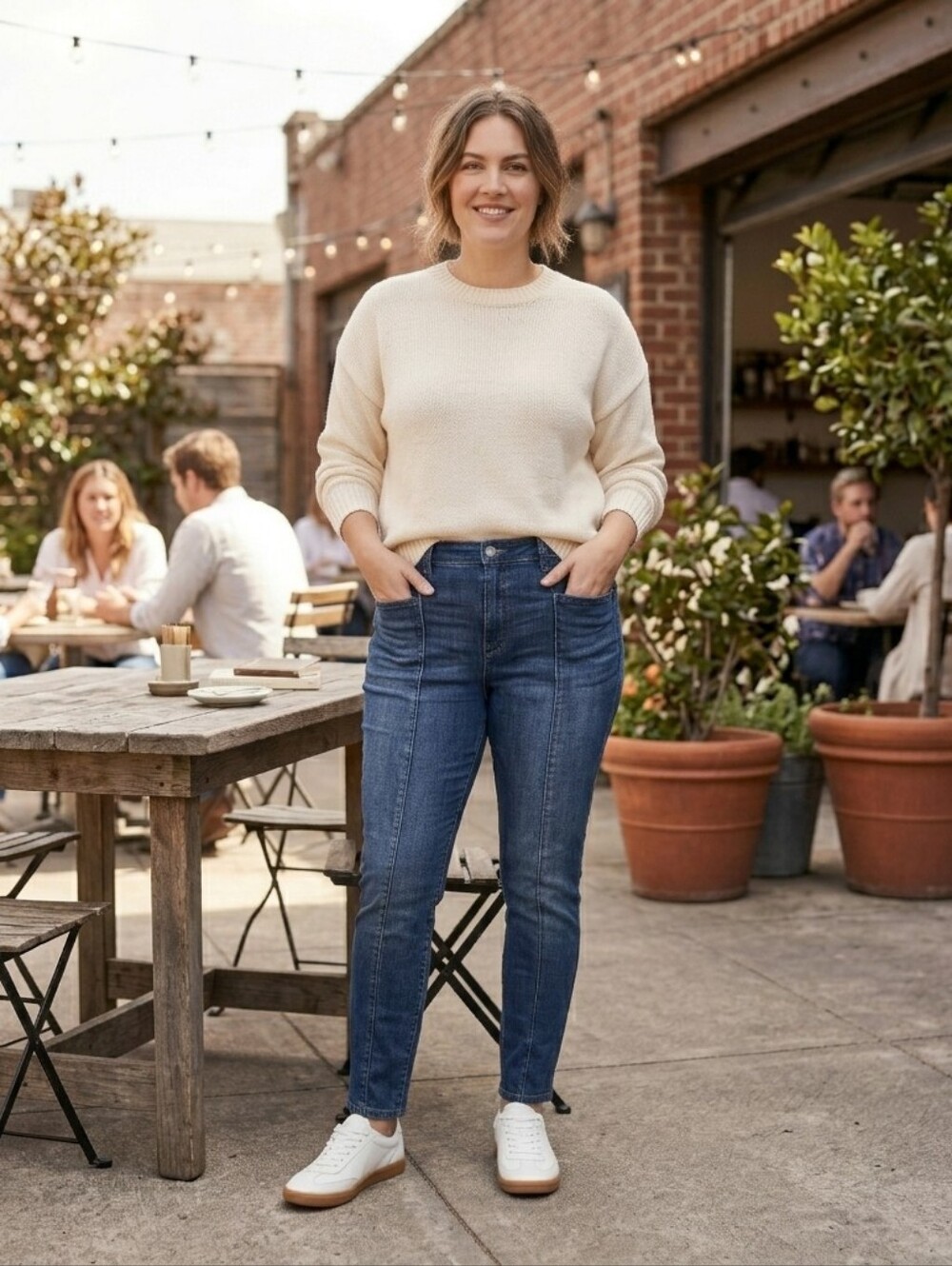 Anthropologie Pilcro & the Letterpress Front Seam High-Rise Denim Legging Sze 28